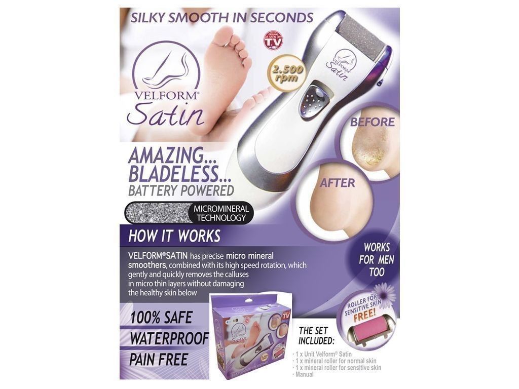 Velform Satin Portable Foot File Battery Operated RRP £12.99 CLEARANCE